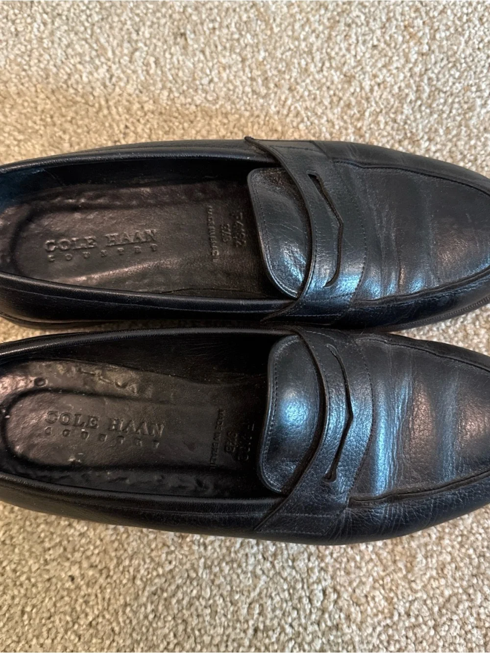 Cole Haan Men's Black Leather Penny Loafer Dress Shoes Size 9.5B